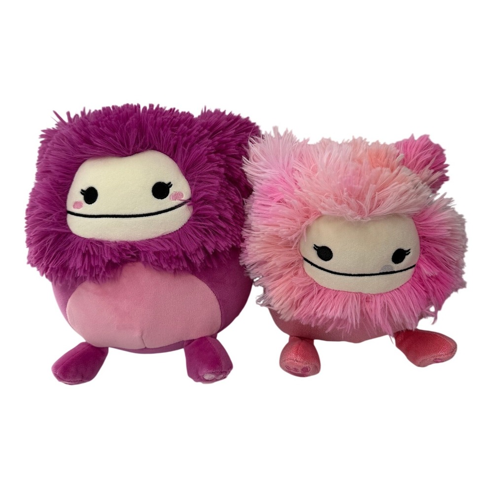 Squishmallows Bigfoot Plush Set Caparinne Pink Purple 8" 7" Stuffed Animal Lot